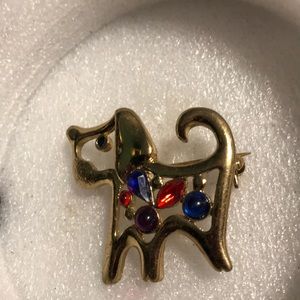 Vintage dog brooch